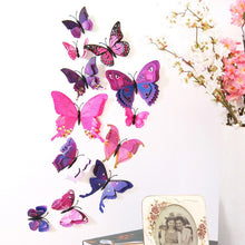 Load image into Gallery viewer, 12pcs/lot 3D Double Layer Decorative Butterfly